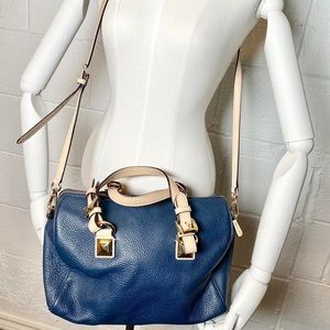 Michael Kors Navy Blue Crossbody Purse With Studs